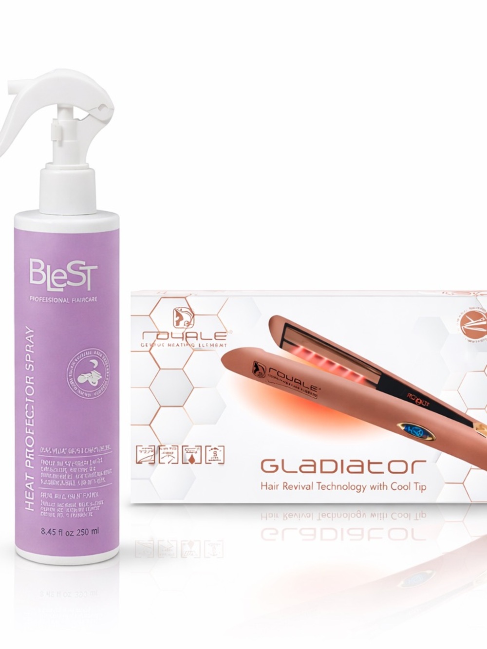 BleST Heat Protectant + Gladiator Flat Iron Salon Bundle NEW
